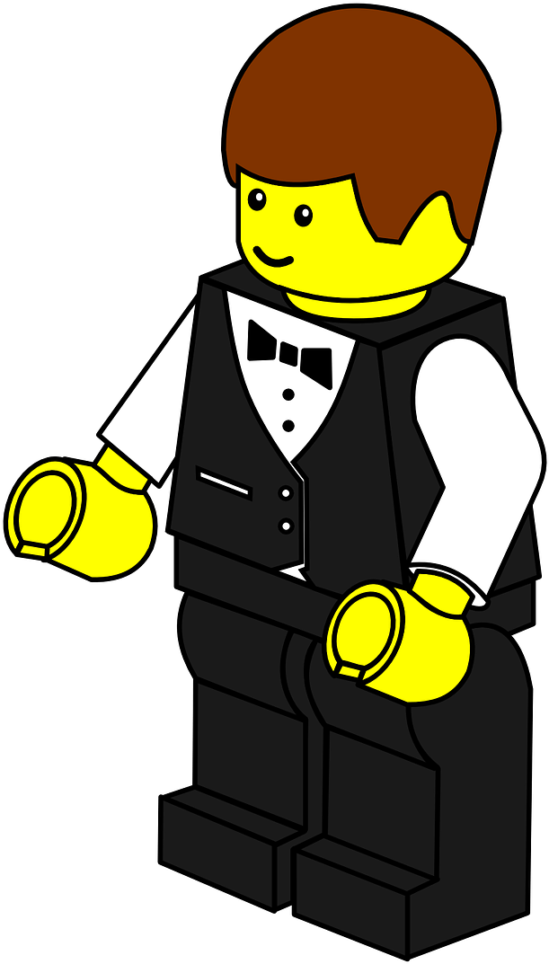 Lego Town Waiter - Lego Waiter Png Clipart (600x1057), Png Download