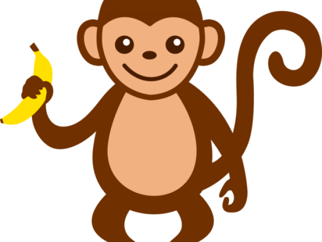 Funny Clipart Banana - Monkey Clipart - Png Download (640x480), Png Download