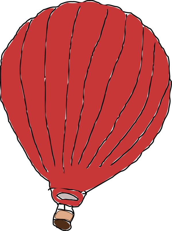 Red Hot Air Balloon Rgb Color Model - Hot Air Balloon Clipart (558x749), Png Download