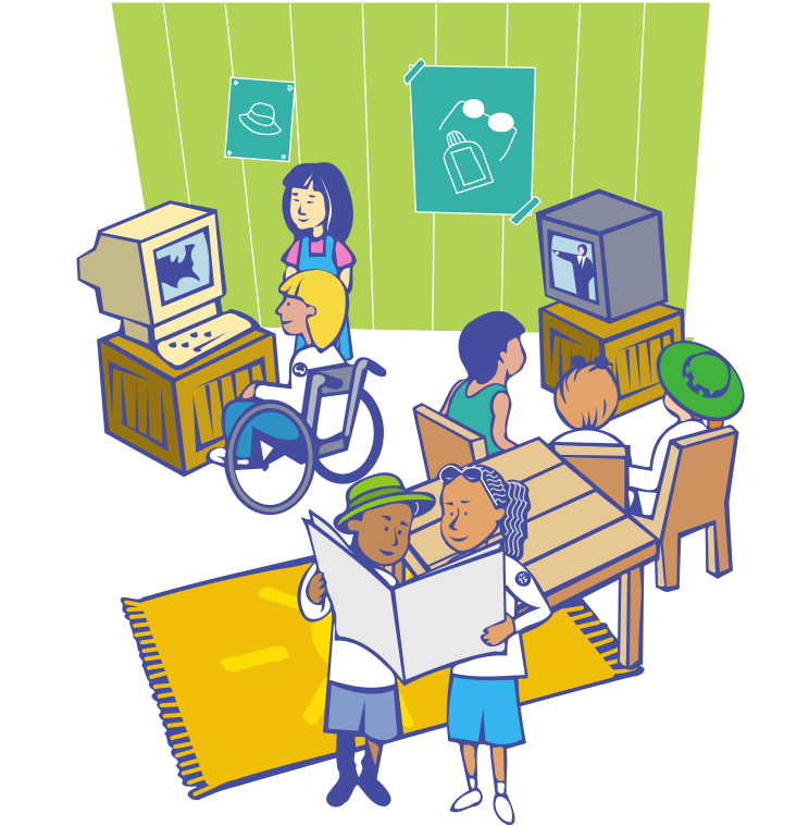 Free Vector Sunquad Clubhouse Clip Art - Computer At Home Clipart - Png Download (588x599), Png Download