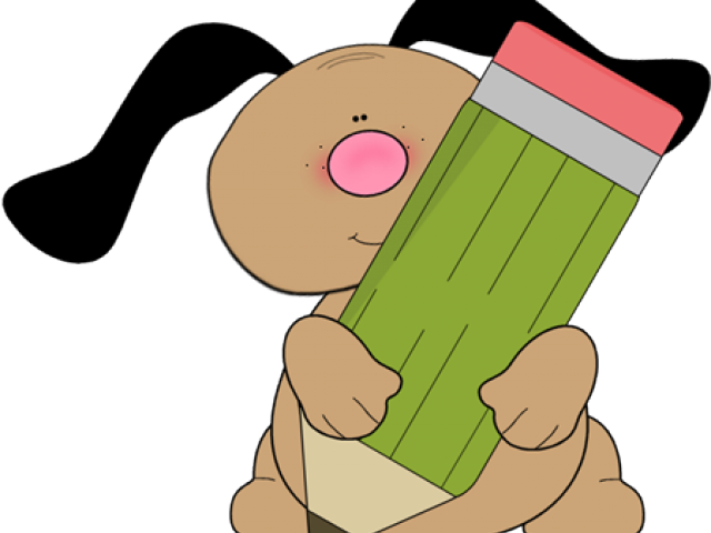 School Clipart Clipart Cute - Dog With Pencil Clipart - Png Download (640x480), Png Download