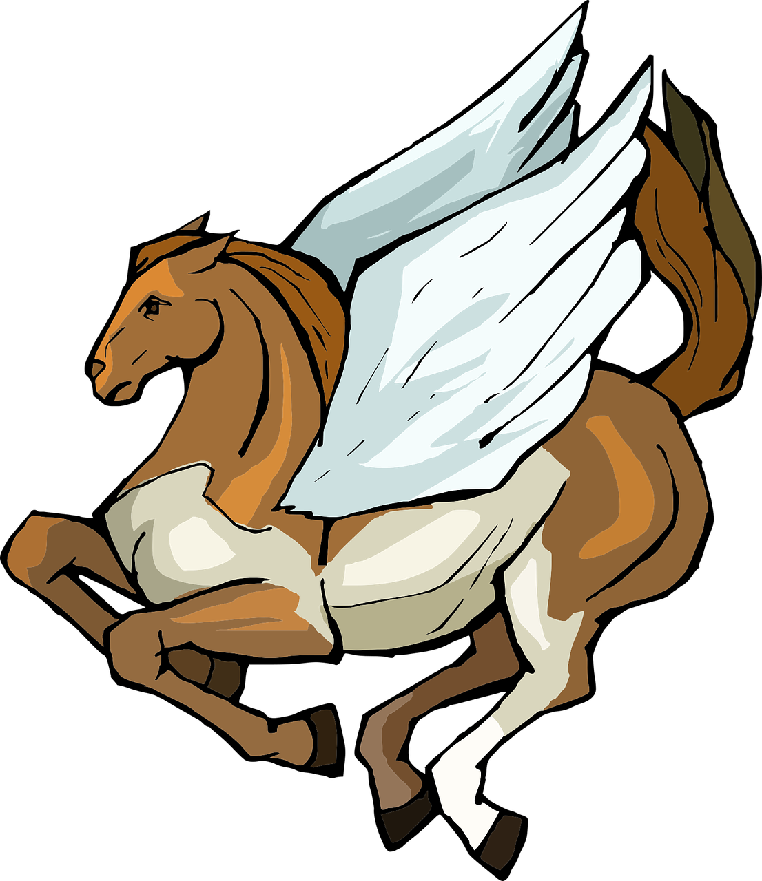 Art - Caballo Con Alas Animado Clipart (1106x1280), Png Download