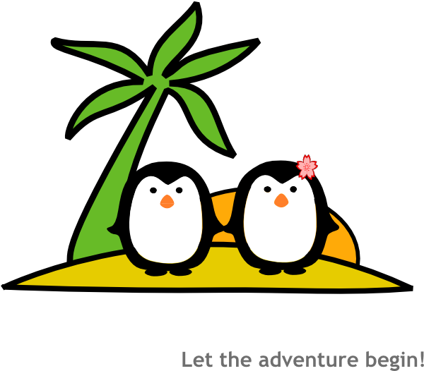 Penguin At The Beach Clipart (600x526), Png Download