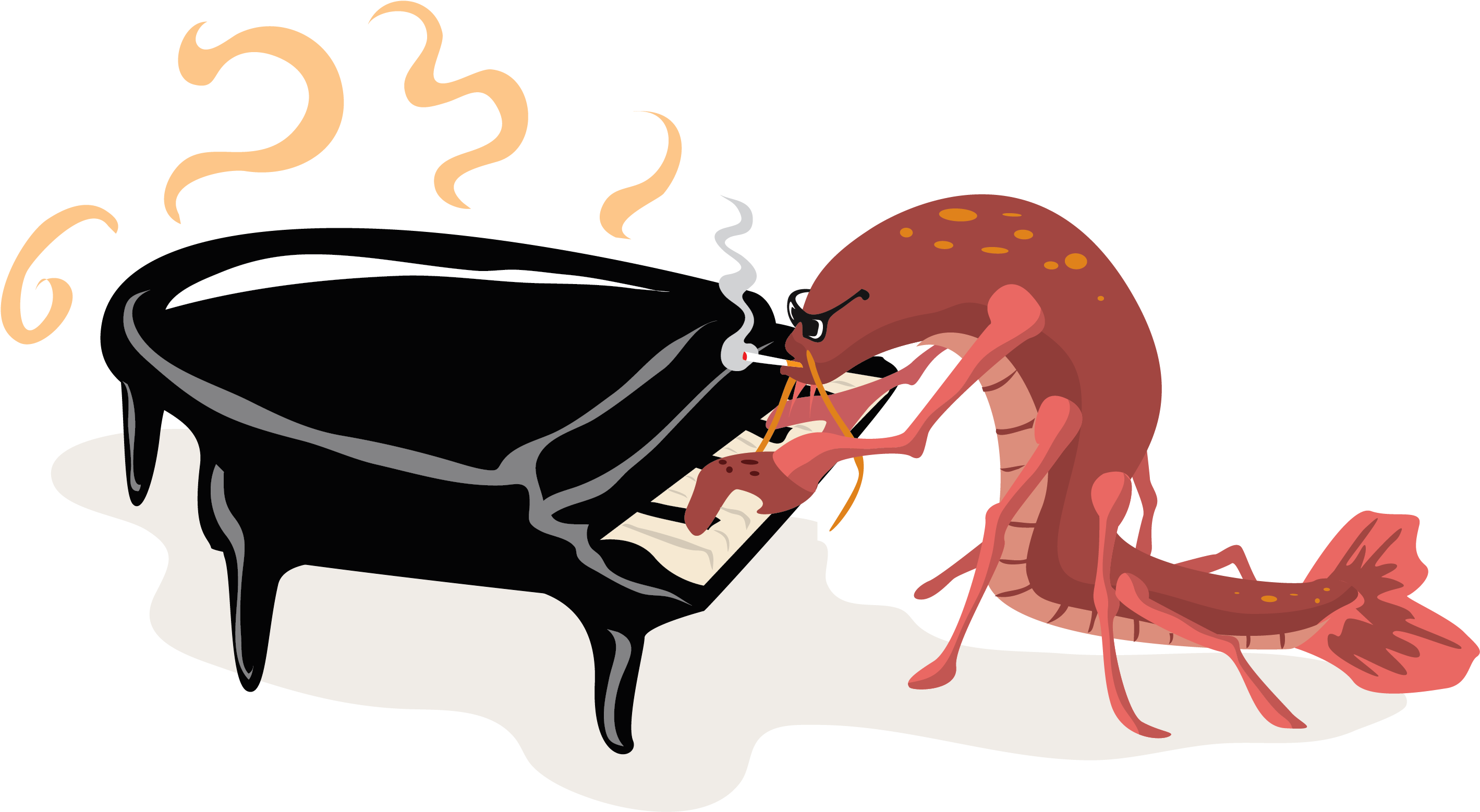 Crawfish Piano Player Clip Art - Clip Art - Png Download (3027x1749), Png Download