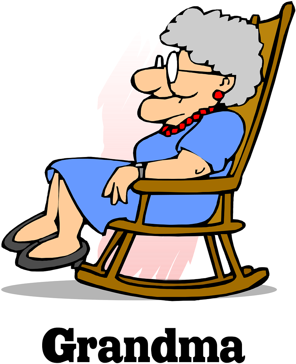 Grandma In A Rocking Chair Clipart (634x720), Png Download