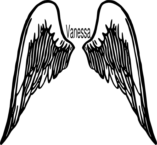 Vanessa Clip Art At Clker - Angel Wings Png Clipart Transparent Png (600x554), Png Download