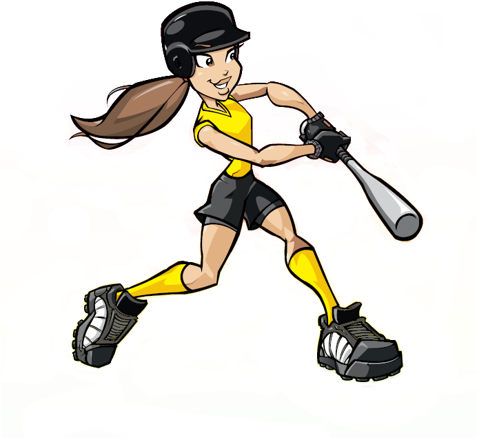Brand New, Girls Starter Cleats - Girl Playing Baseball Clipart - Png Download (691x676), Png Download