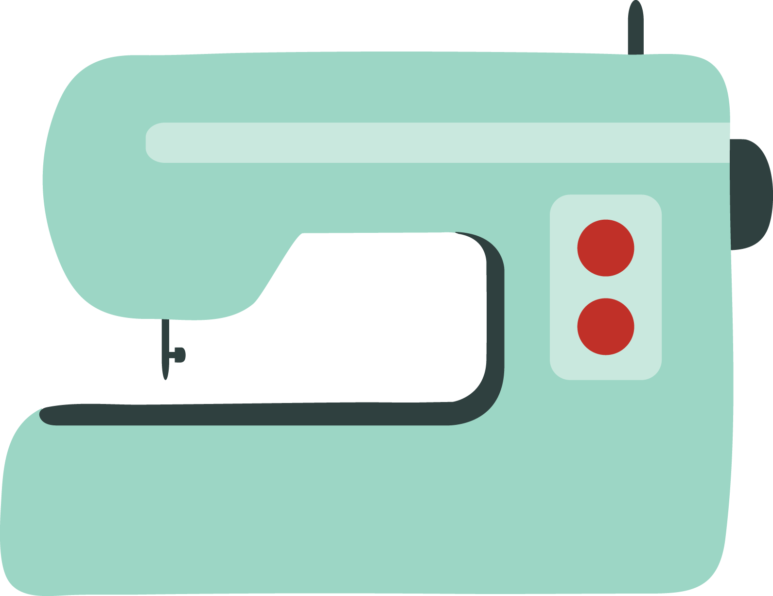 Sewing Machine Clipart Stitching - Sewing Machine Clipart Transparent - Png Download (1590x1226), Png Download