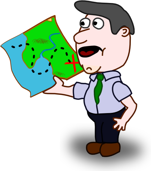 How To Set Use Man Holding Map Clipart - Man With A Book Clipart - Png Download (528x594), Png Download