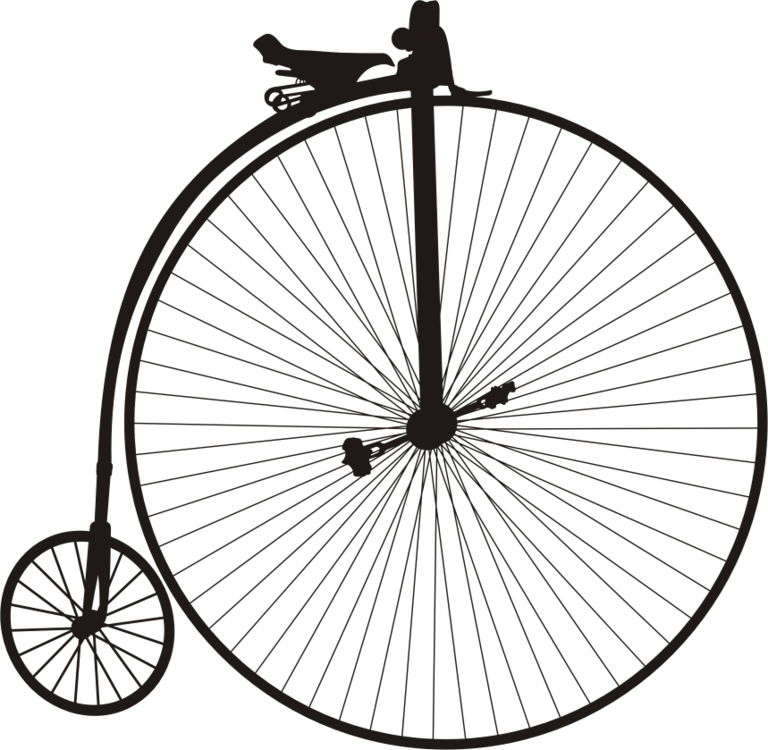 Victorian Era Penny-farthing History Of The Bicycle - Bike Wheel Clipart (768x750), Png Download