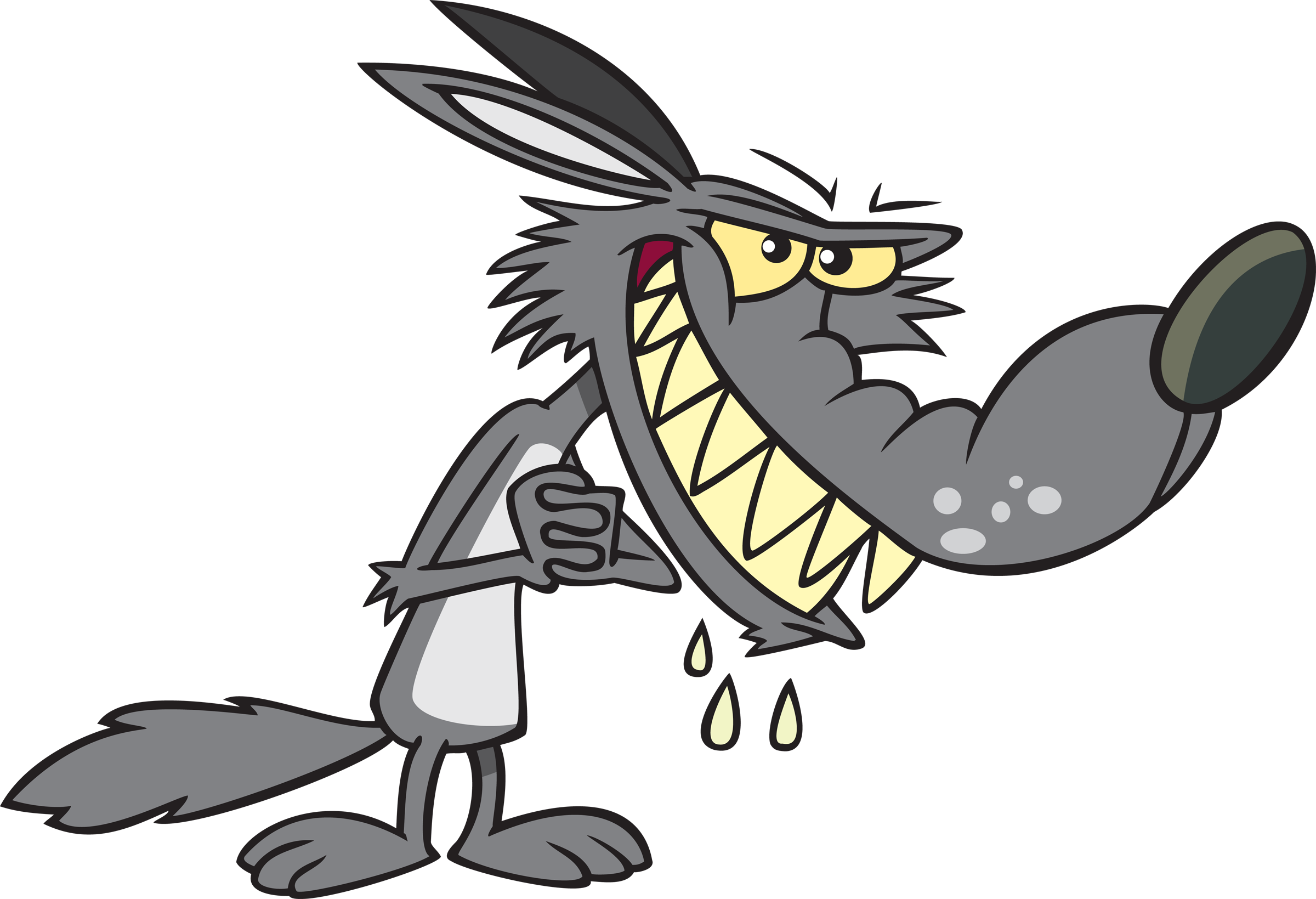 Clipart - Cartoon - Wolf Cartoon Png Transparent Png (2400x1639), Png Download