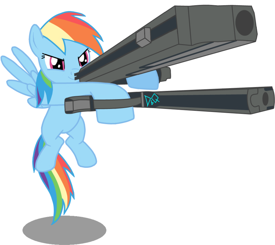Clipart Gun Gunslinger - Rainbow Dash With Gun - Png Download (953x838), Png Download