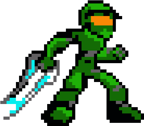 Master Chief - Halo Master Chief 8 Bit Clipart (800x500), Png Download