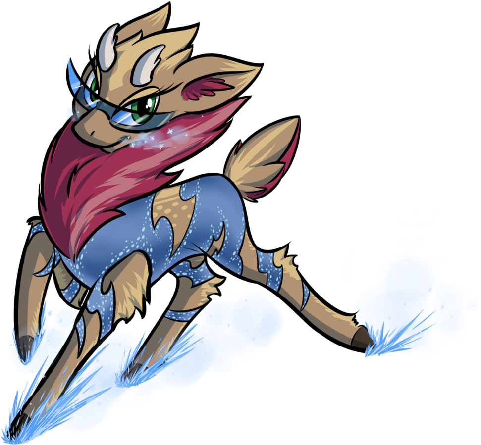 Kalemon, Deer, Female, Figure Skating, Glasses, Lidded - Cartoon Clipart (1024x1024), Png Download