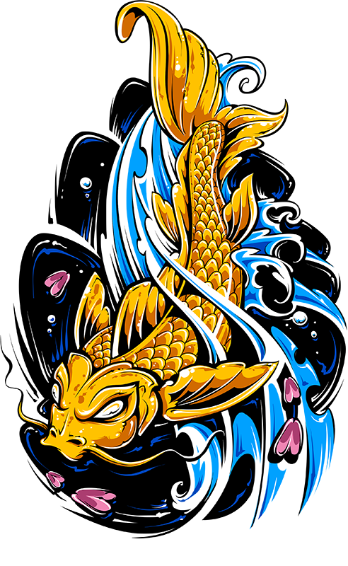 Vinil Decorativo Peixe Koi - Koi Fish Graffiti Clipart (492x800), Png Download
