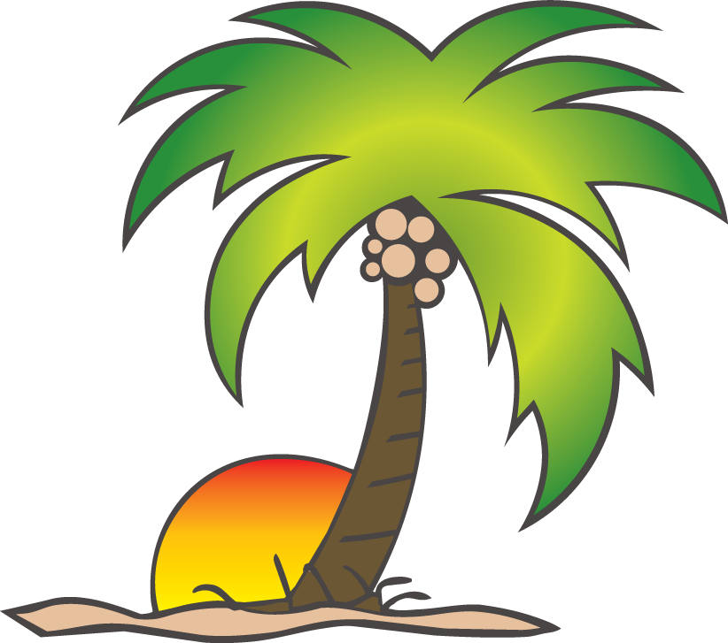 Palm Tree Sun Png Banner Library Download Coconut Tree Cartoon Png