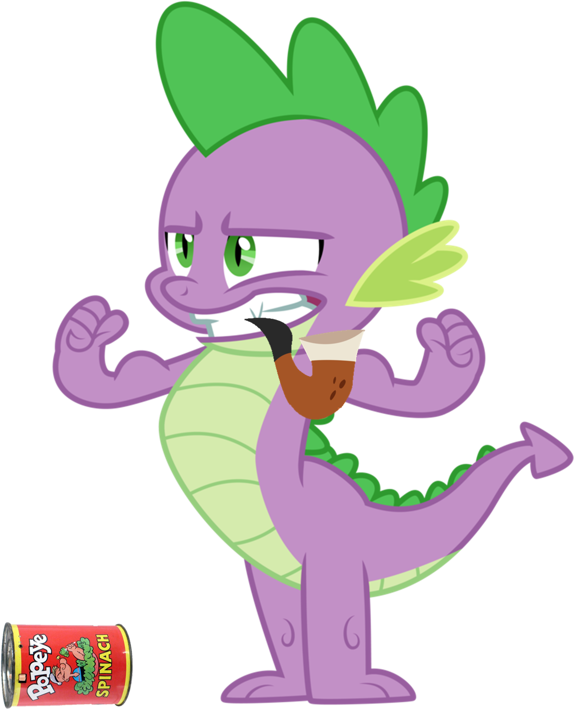 Pipe, Popeye, Safe, Simple Background, Solo, Spike, - My Little Pony Popeye Clipart (1526x1601), Png Download