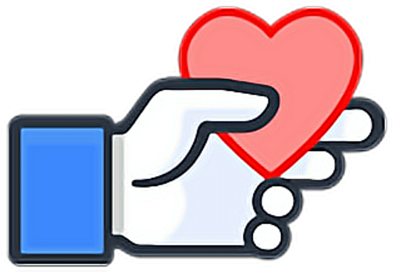 Like Heart Hand Ftestickers Stickers Autocollants Smil - Thumb Facebook Like Stickers Clipart (1024x1024), Png Download