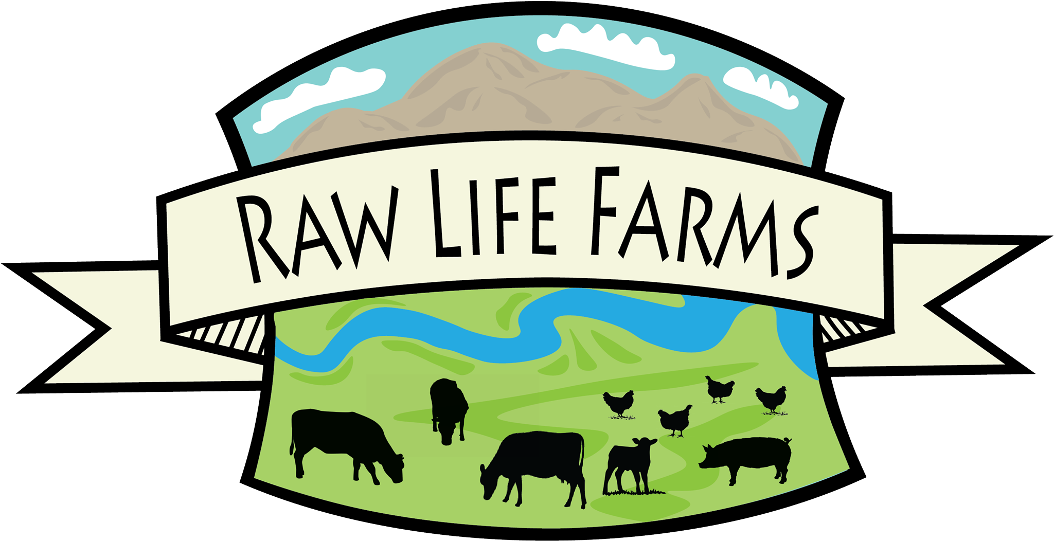 Raw Life Farms Logo - Raw Life Farms Clipart (2048x1240), Png Download