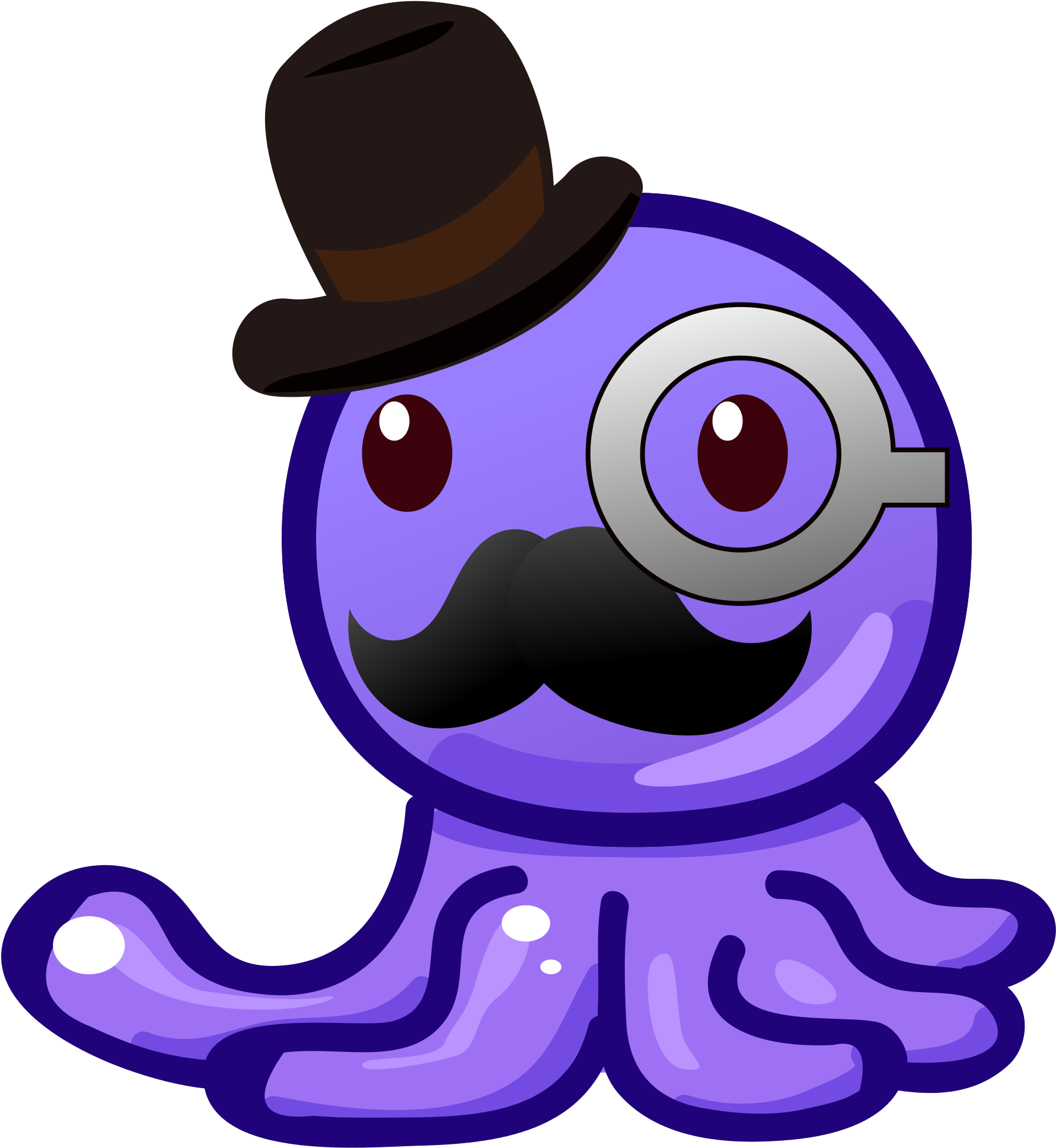 Open - Gentleman Octopus Clipart (2000x2000), Png Download