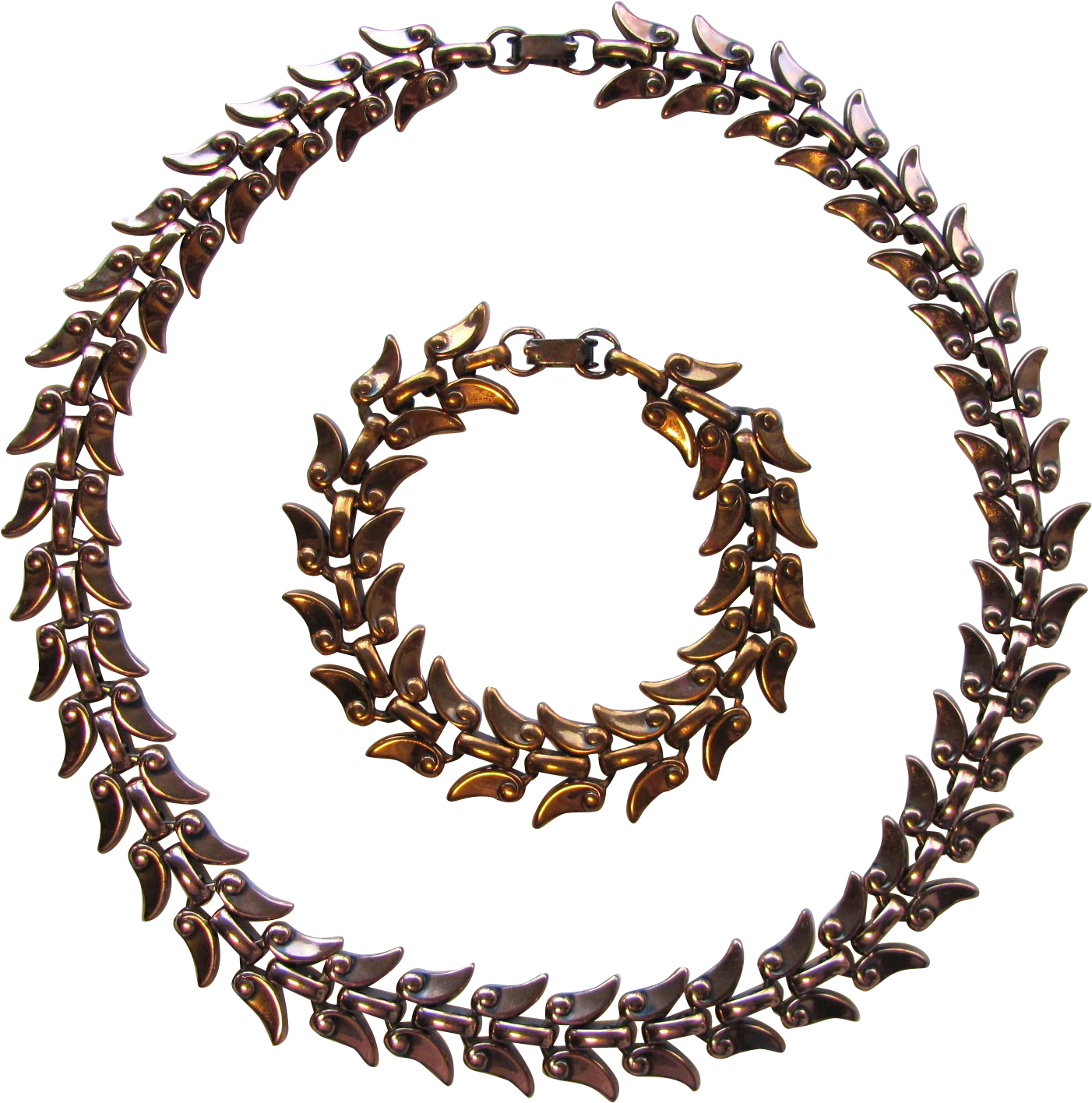 Vintage 1950's Renoir Signed Copper Necklace And Bracelet - Davlat Xavfsizlik Xizmati Clipart (1415x1415), Png Download