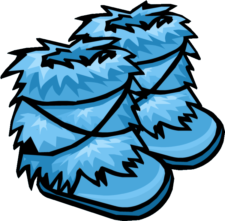 Blue Fuzzy Boots - Club Penguin Boots Clipart (871x802), Png Download