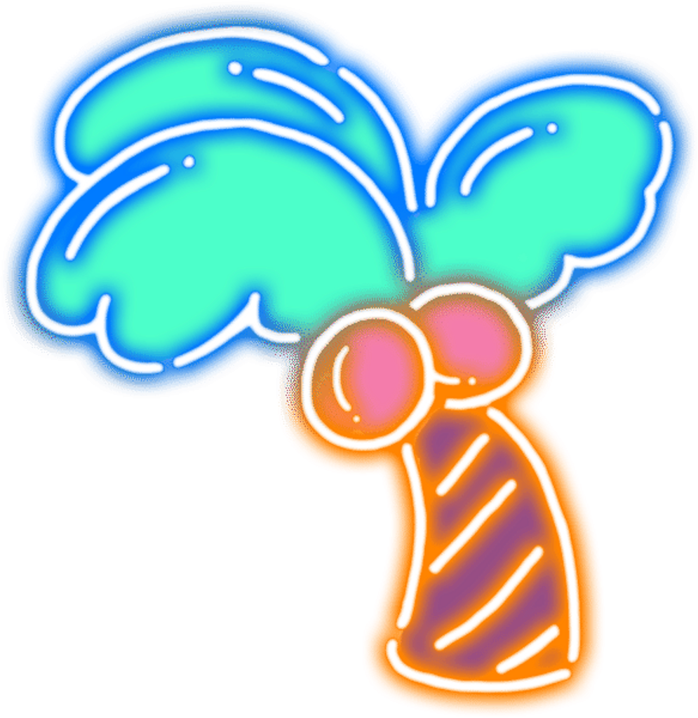 Neon Palm Ftestickers Stickers Autocollants Smile Pegat Sticker Clipart Full Size Clipart 1605028 Pinclipart
