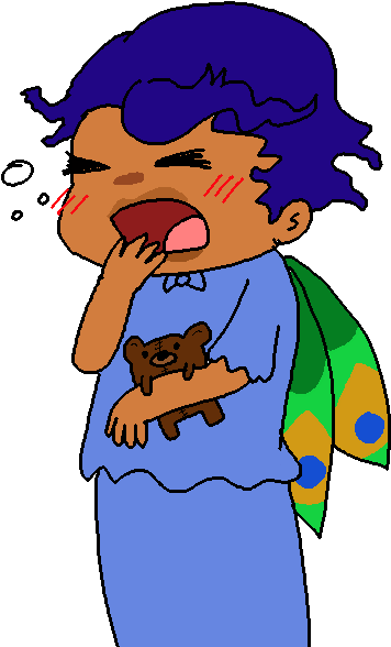 Ezha Pj Yawn - Cartoon Clipart (427x720), Png Download
