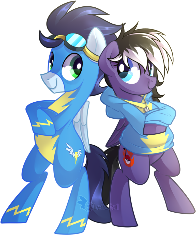 Comm Soarin And Stormy By Left2fail-dak - Minecraft Clipart (815x981), Png Download