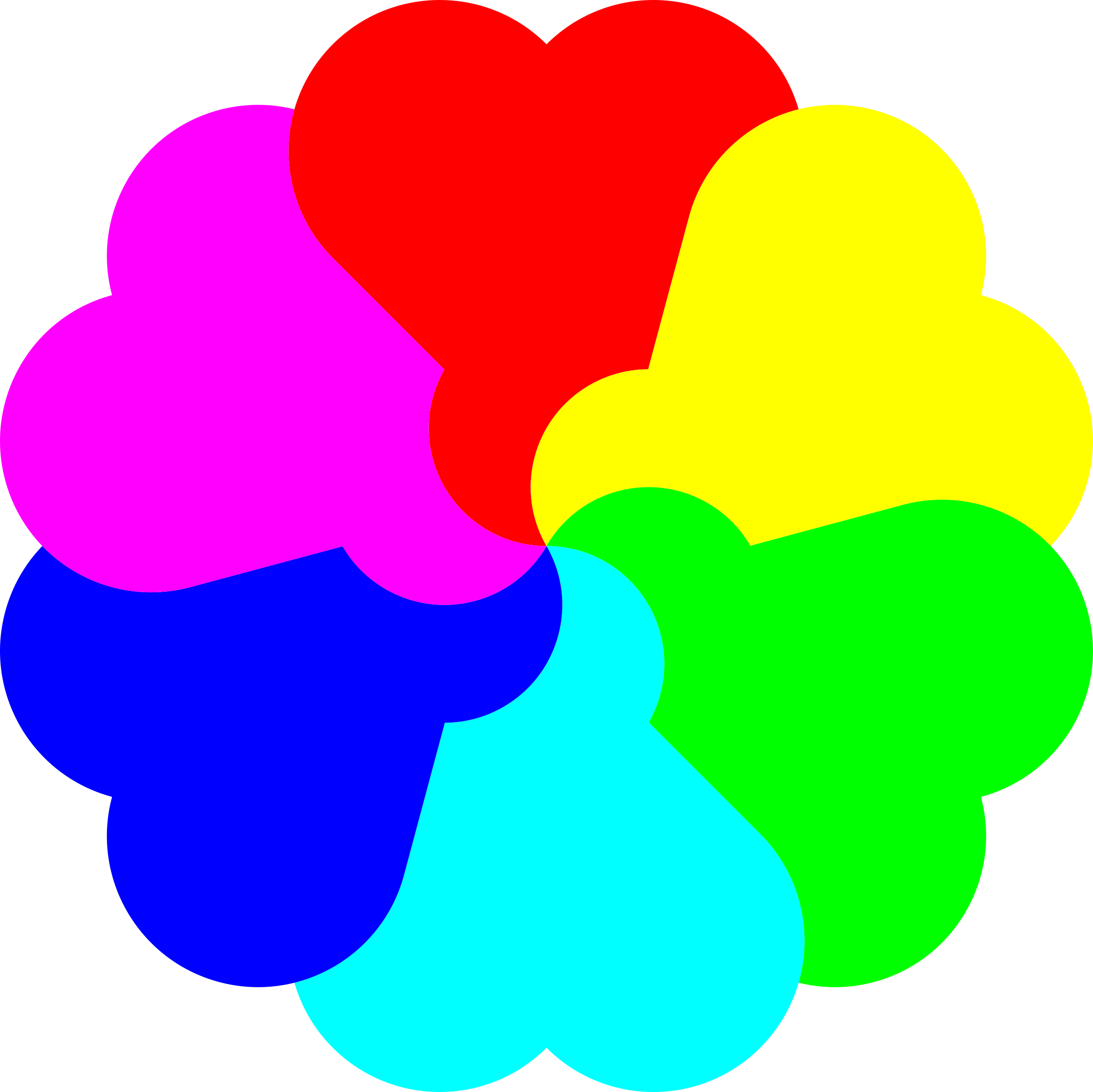 Flowerheart Spectrum Colors - Rainbow Love Hearts Clip Art - Png Download (2400x2397), Png Download