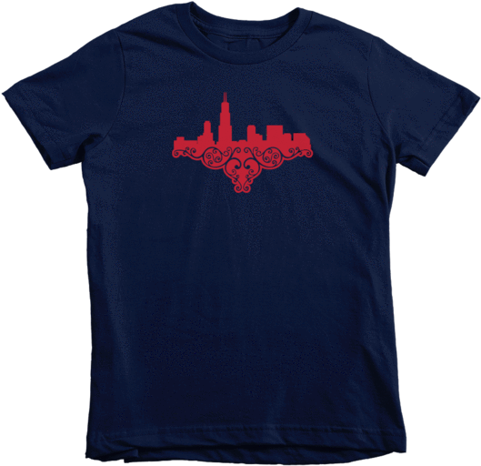 Kids Chicago Skyline Love - Kids T Shirt Black Mockup Clipart (600x600), Png Download