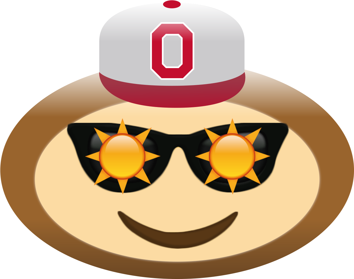 Sunglasses Emoji - Ohio State Buckeyes Football Clipart (1500x1504), Png Download