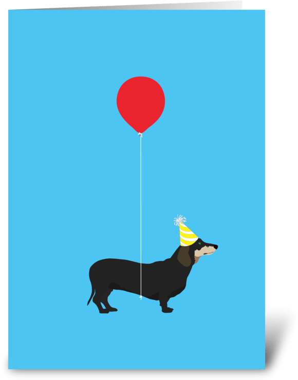 Dachshund Greeting Card - Conversation C. Marketplace Adventure Animals Greeting Clipart (700x792), Png Download