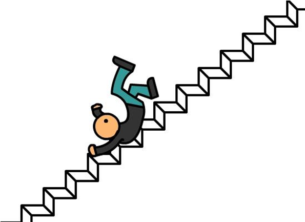 Fall Down Stairs - Caida De Escaleras Dibujo Clipart (768x432), Png Download