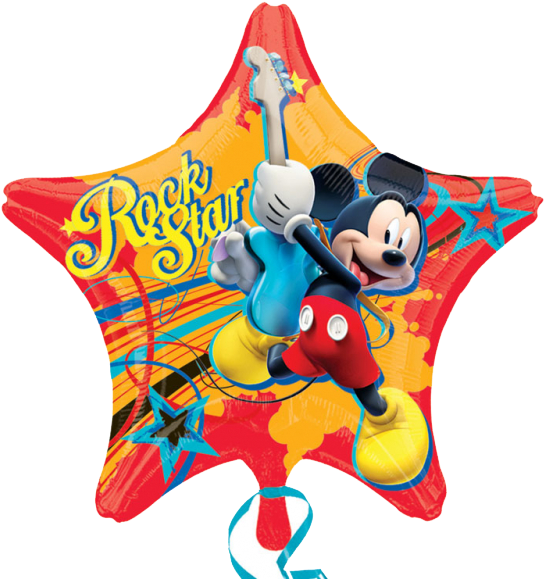 Mickey Rock Star 18" Foil Balloon - 18" Mickey Rock Star Balloon - Mylar Balloons Foil Clipart (600x600), Png Download