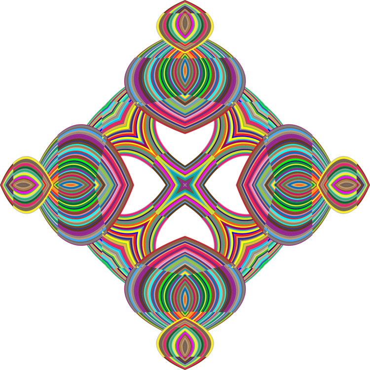 Symmetry Abstract Art Colorful Confetti Geometric - Kamehameha I Clipart (750x750), Png Download