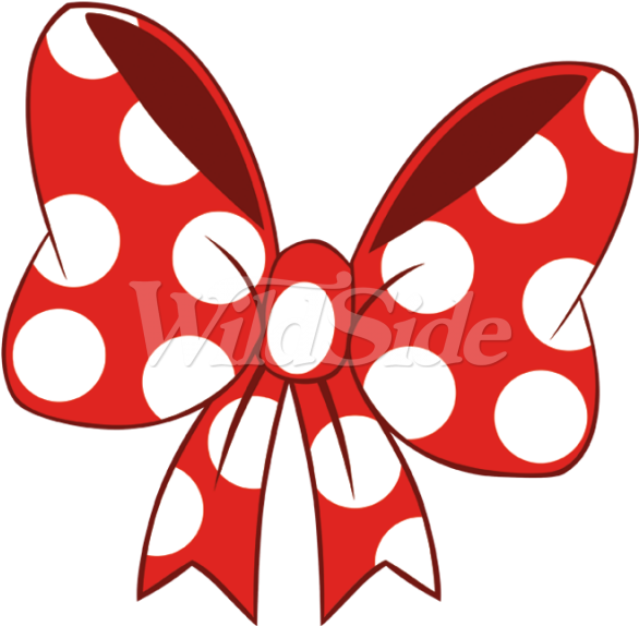Red White Polka Dot The Wild Side - Minnie Mouse Ribbon Clipart - Png Download (600x600), Png Download