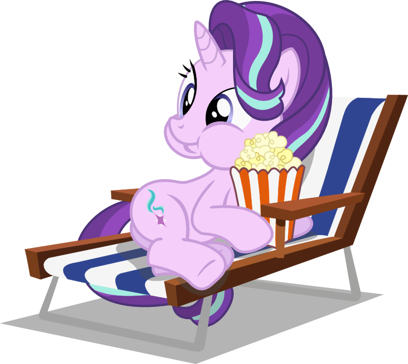 Chair Clip Cute Cartoon - Starlight Glimmer Popcorn - Png Download (800x715), Png Download