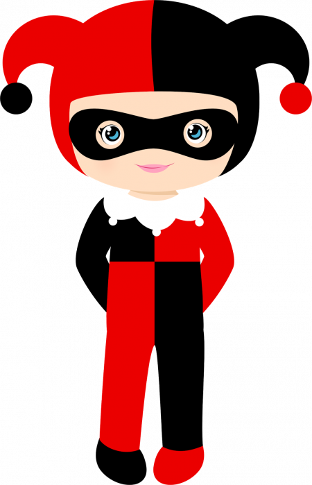Halloween Cute Kids In Costum Clipart - Harley Quinn Clipart - Png Download (450x699), Png Download