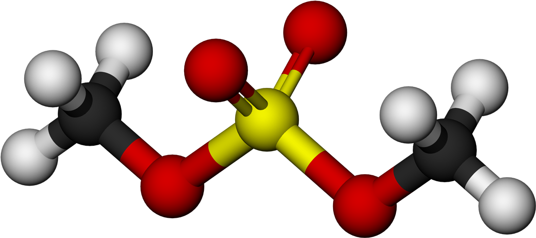 Dimethyl Sulfate Molecule 3d Balls By Ahrls - Ammonium Sulfate Molecule Clipart (1100x499), Png Download