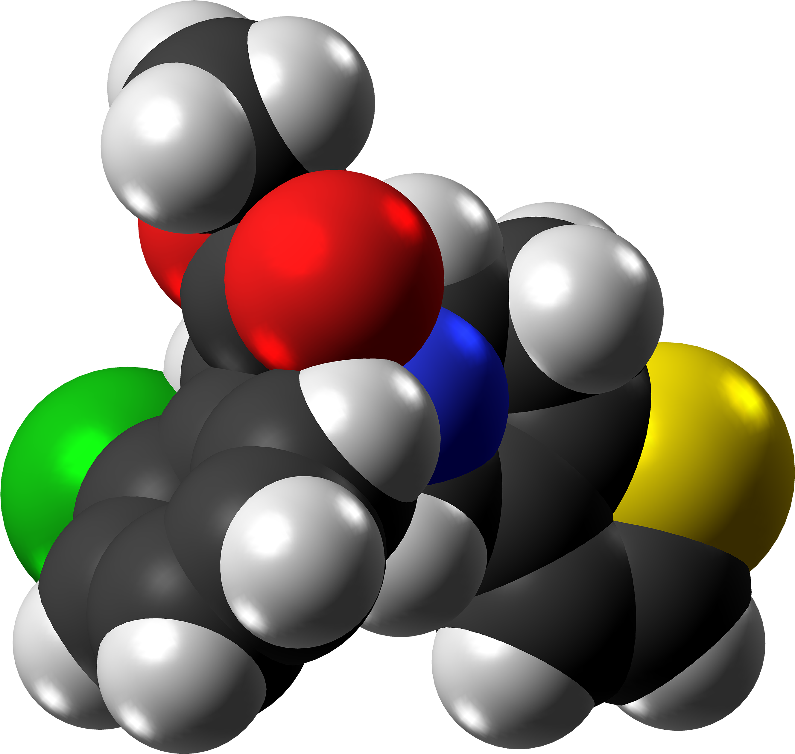 Clopidogrel Molecule Spacefill From Xtal - Illustration Clipart (3000x2862), Png Download
