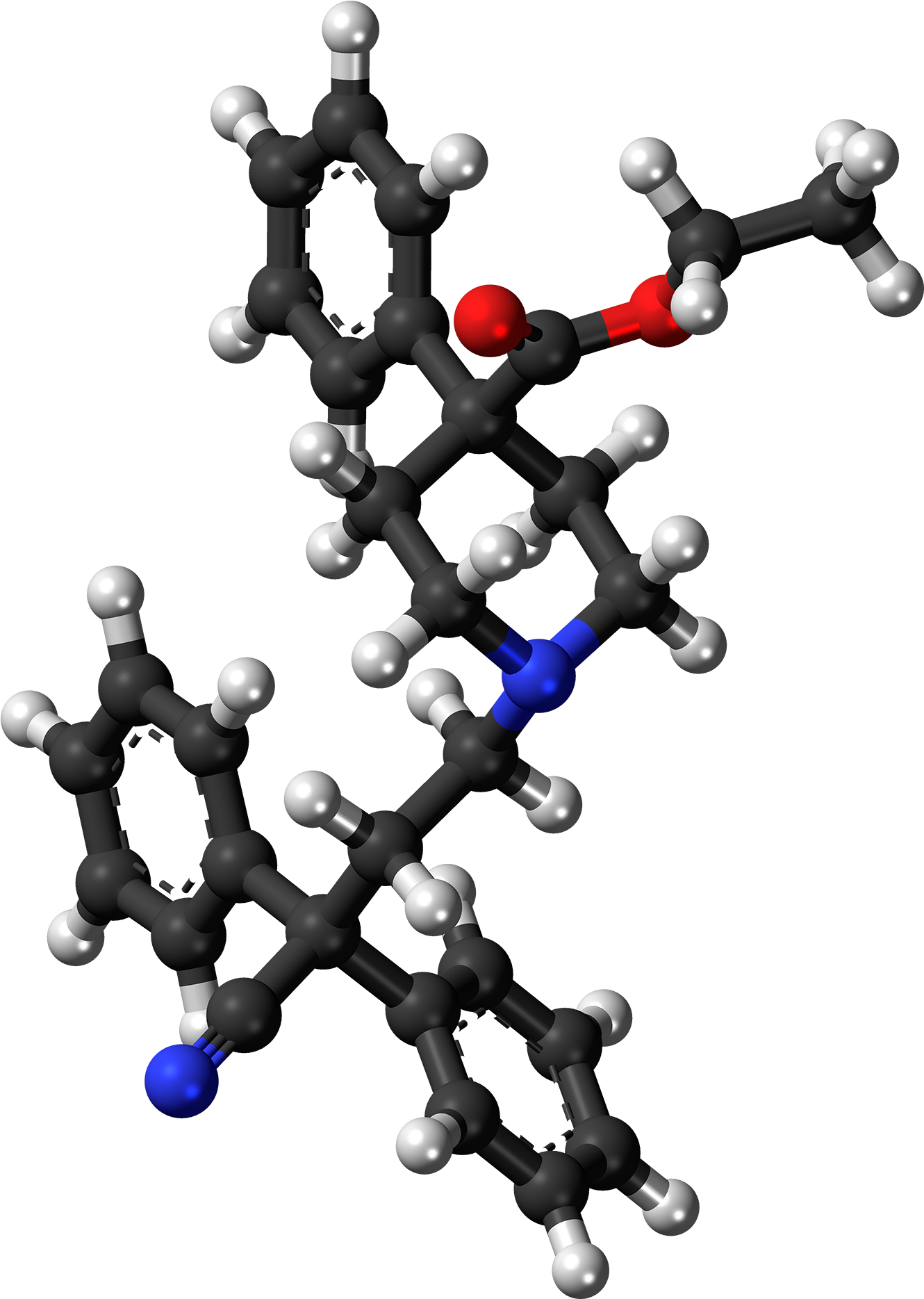 Diphenoxylate Molecule Ball - Diphenoxylate Clipart (1461x2000), Png Download