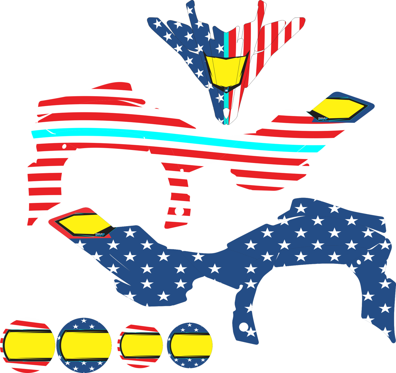 Team Vfr Atv Pro Kit - All-terrain Vehicle Clipart (1280x1206), Png Download