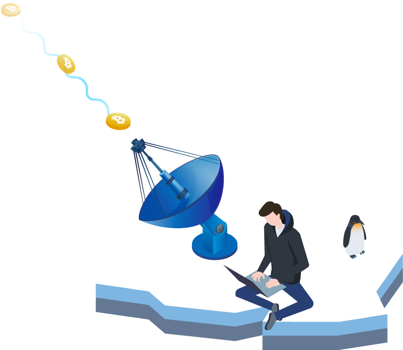 Satellite - Bitcoin Clipart (800x698), Png Download