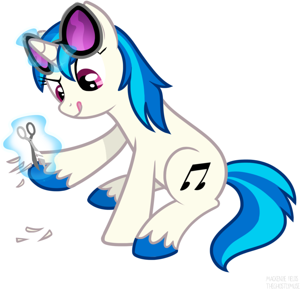 Ghostlymuse, Bigender, Colored Hooves, Dj Pon-3, Female, - Cartoon Clipart (1024x1024), Png Download