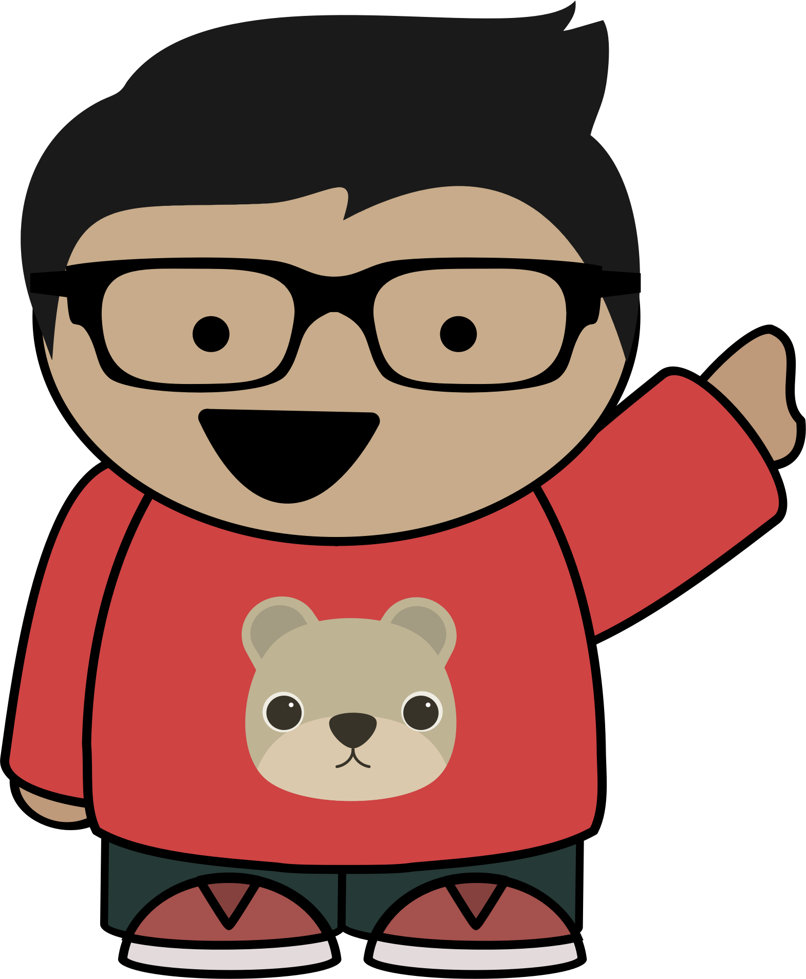 Big Image - Boy With Glasses Cartoon Clipart (1569x1907), Png Download