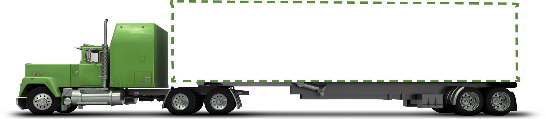 Semi Truck And Trailer Side Clipart (1905x417), Png Download