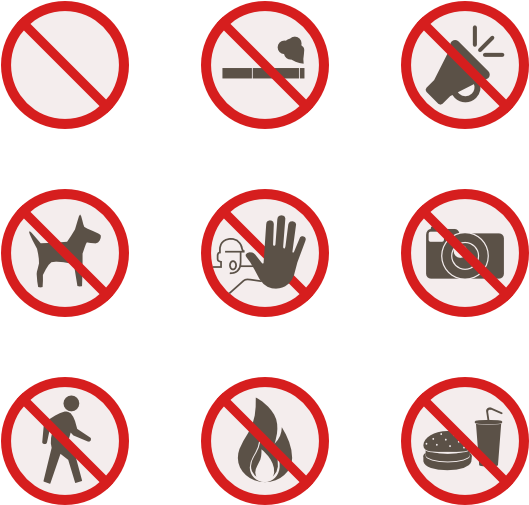 Prohibited Icons Free Warning - Prohibition Signs Png Clipart (600x564), Png Download