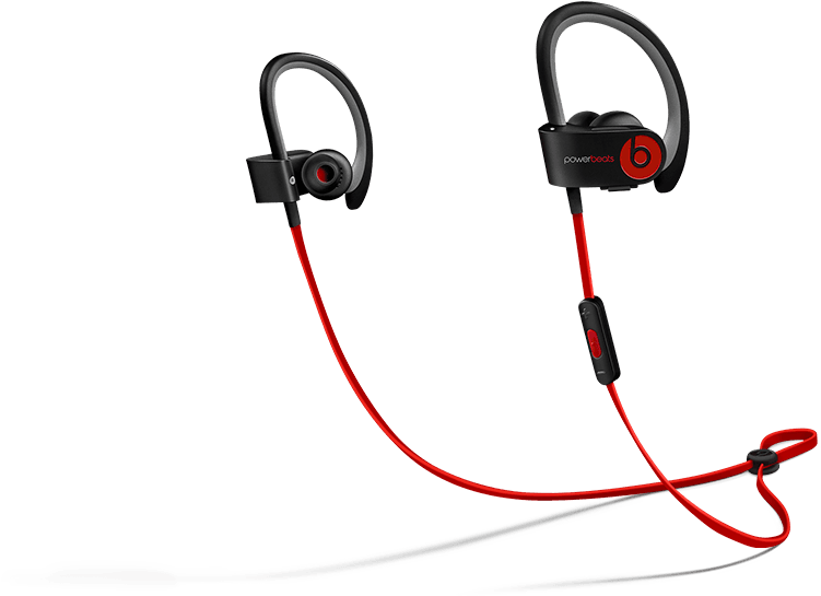 Earbud Clip Custom Clipart Black And White Download - Black And Red Powerbeats - Png Download (1000x700), Png Download