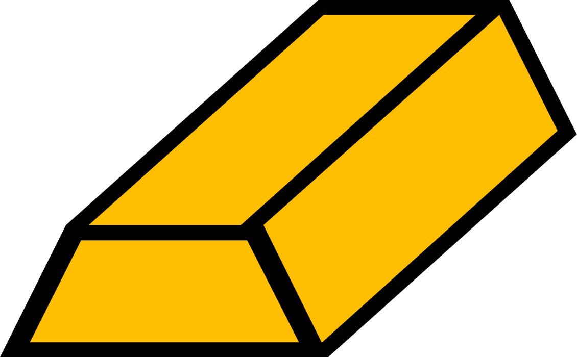 Vector Illustration Of Gold Bar, Gold Precious Metal - Vector Graphics Clipart (1130x700), Png Download